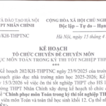 Kế hoạch tổ chức chuyên đề chuyên môn chinh phục môn toán trong kỳ thi tốt nghiệp thpt năm 2026